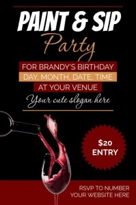 Paint & Sip Party Poster template