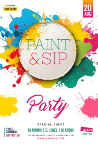 Paint & Sip Poster template