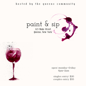 Paint and Sip Instagram Post template