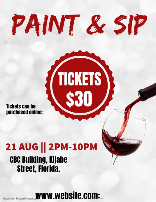Paint And Sip Flyer Template PosterMyWall