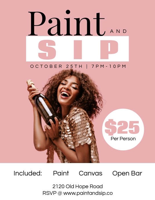 Paint And Sip Flyer Template PosterMyWall