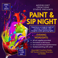 Paint and Sip Night Flyer Instagram-opslag template