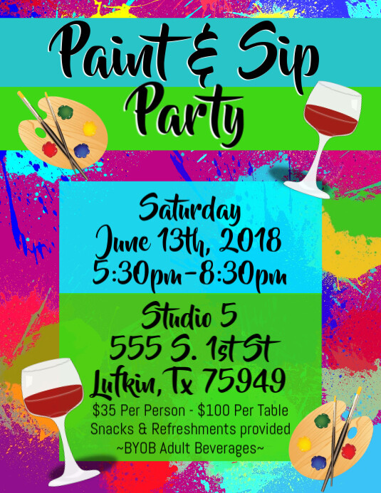 Paint And Sip Flyer Template Paint And Sip Flyer Template
