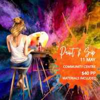 Paint And Sip Party Event Instagram Post template
