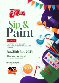 Paint and Sip Poster A4 template