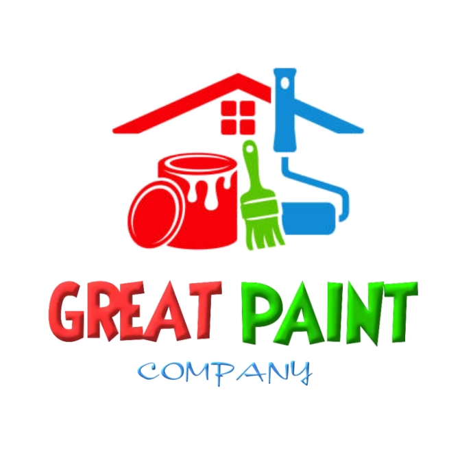 Paint company logo, colorful paint logo icon template