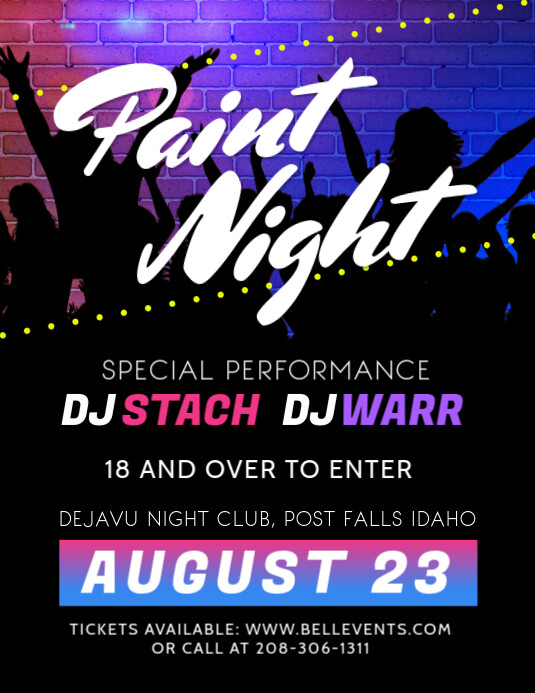 Farbe Nacht Bei Club Party Flyer Vorlage Vorlage Postermywall