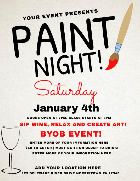 PAINT NIGHT Template PosterMyWall