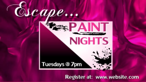 Rosa Paint Night Event Digital Display Template