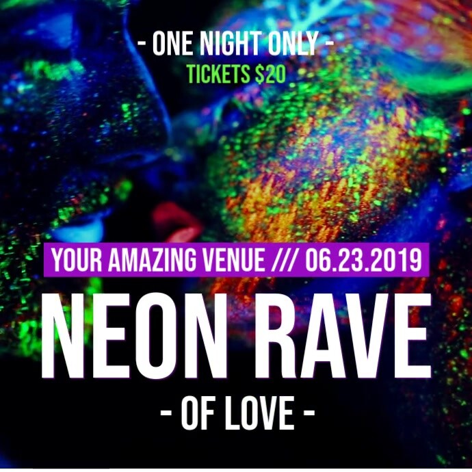 Paint Party Nightclub Rave Poster Video Template | PosterMyWall