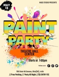 PAINT PARTY VIDEO TEMPLATE Flyer (US Letter)