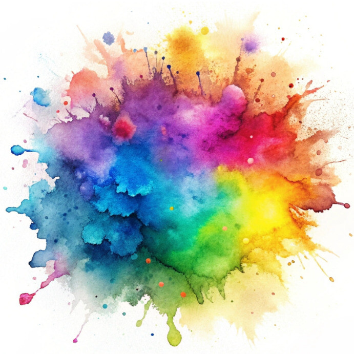 Paint Splash Design with Bold Color Splashes and Abstract Watercolor Style Pos Instagram template