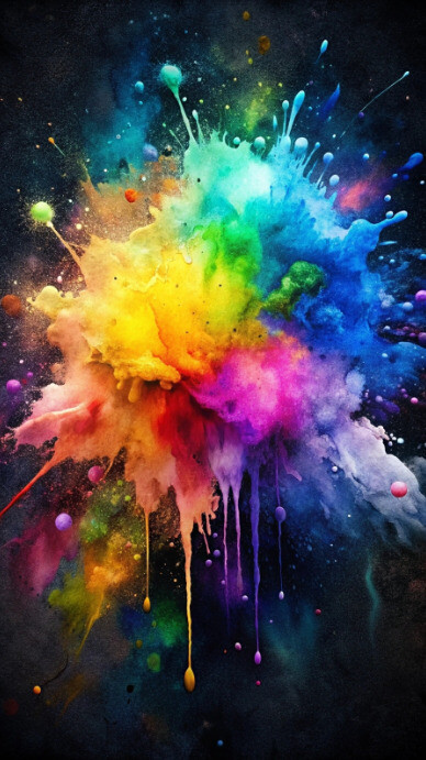 Paint Splash Design with Bold Color Splashes and Abstract Watercolor ...