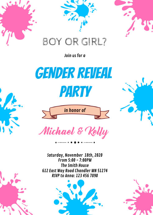 Paint Splatter Invitations