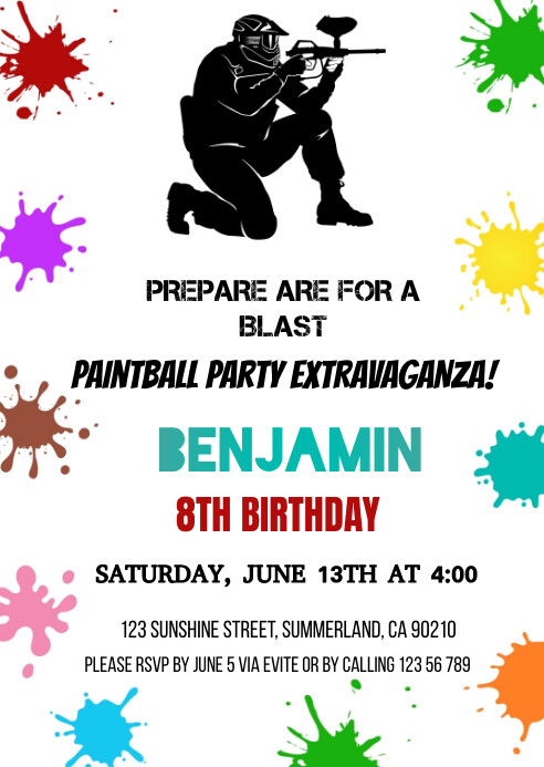 Paintball Party Invitations Free Printable
