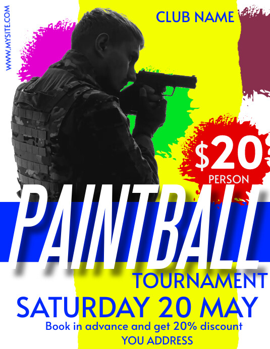 PAINTBALL Template PosterMyWall