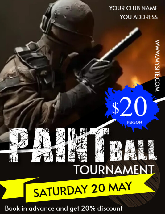 PAINTBALL Flyer (format US Letter) template