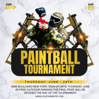 Wit Paintball Tournament Kwadrat Template