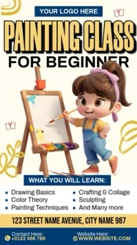 Painting Class For Beginner Reel de Instagram template