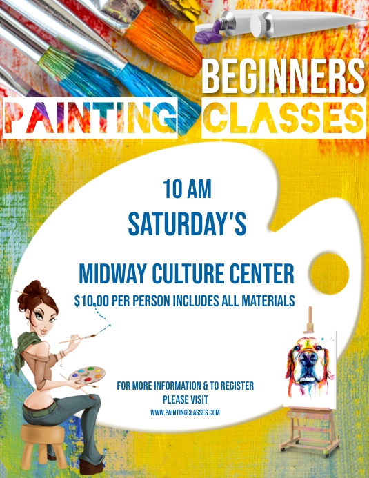 PAINTING CLASSES Flyer (US Letter) template