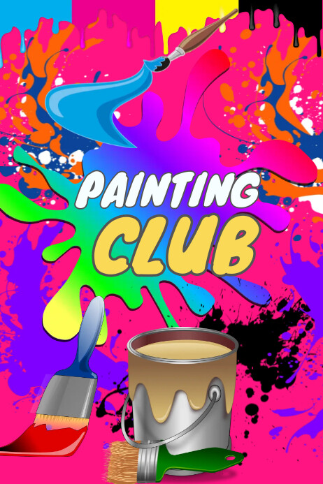 Painting club poster template