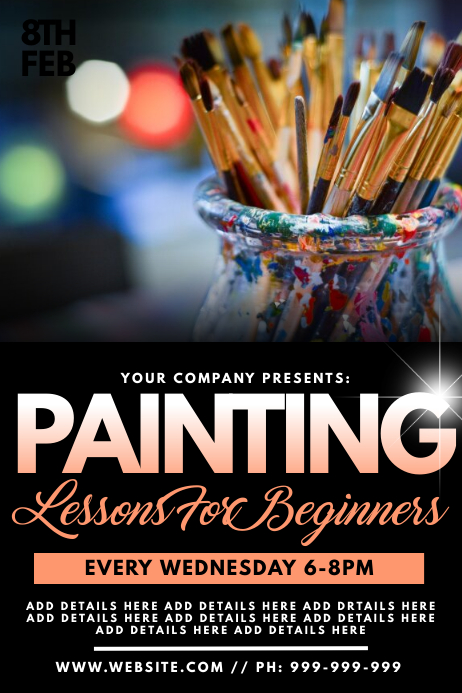 Painting Lessons Poster Template | PosterMyWall