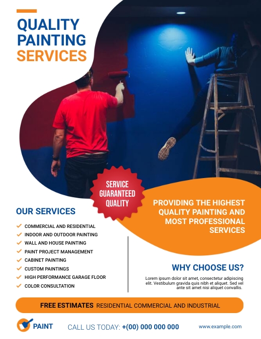 Painting Service Flyer Volantino (US Letter) template