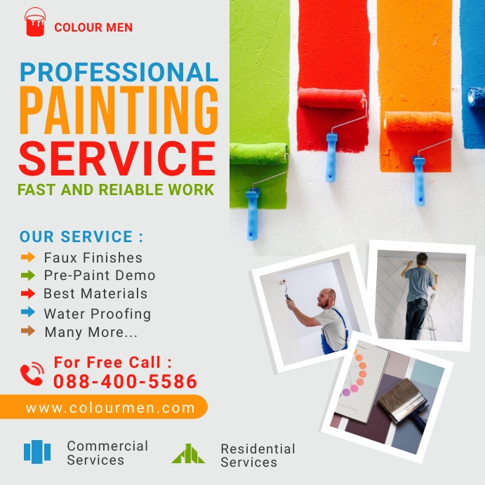 Painting Service Instagram Post Instagram-opslag template