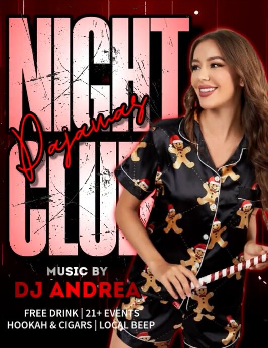 Pajama Night Club 传单(美国信函) template