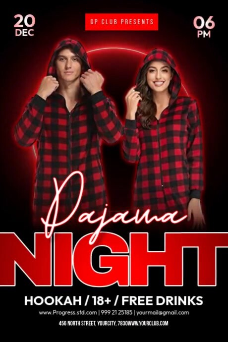 Pajama Night Club 海报 template