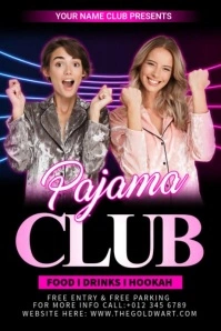 Pajama Night Club Poster template