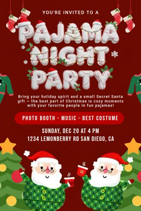 Copy of Pajama Night Party Ads | PosterMyWall