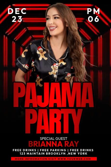 Pajama Night Party 海报 template
