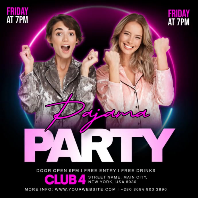 Pajama Party Instagram 帖子 template