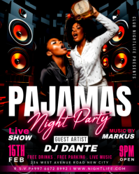 Black Night Party Instagram Portrait Template
