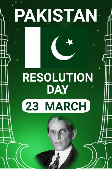 Pakiatan Resolution Day Poster template