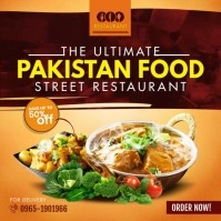 Pakistan Desi Food Breakfast Restaurant Instagram na Post template