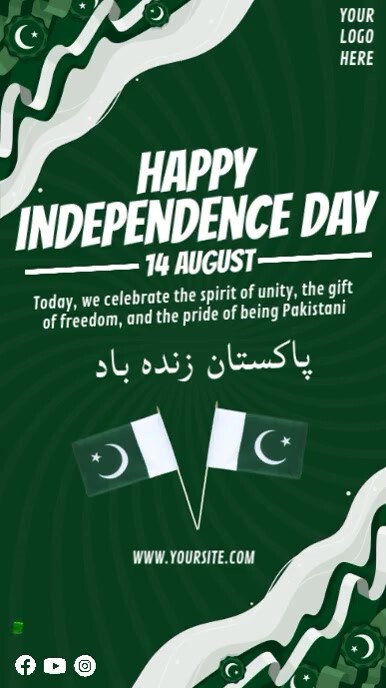Copy of Pakistan Independence Day Greetings Instagram Story Template ...