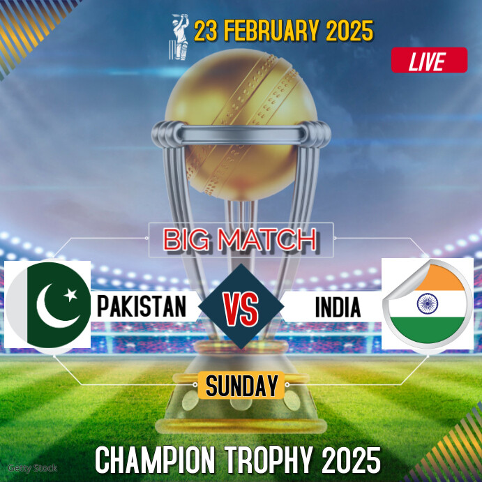 Pakistan Vs India champion trophy Instagram Post template