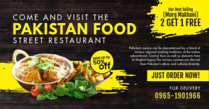 Black Pakistani Restaurant Promotion Facebook Shared Image Template