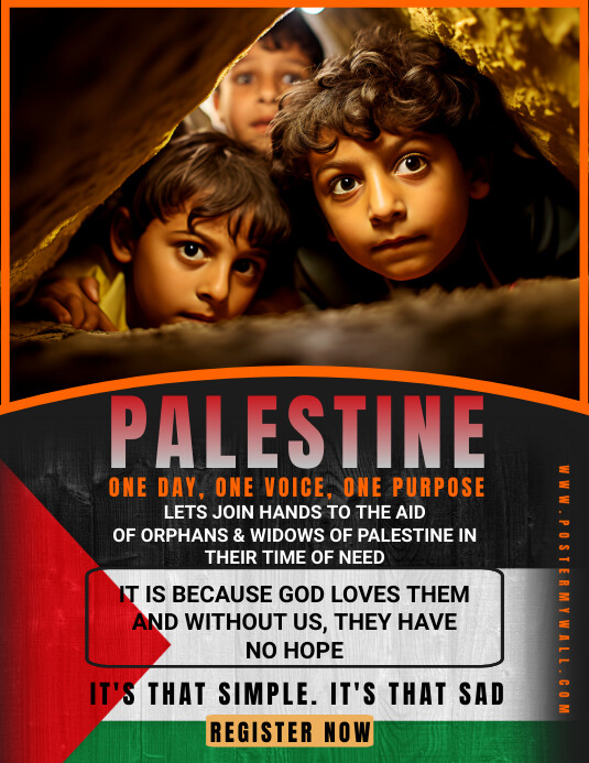 Palestine Flyer Løbeseddel (US Letter) template