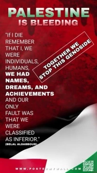 Palestine is Bleeding, Save Palestine Flyer Instagram Story template