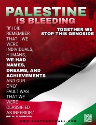 Palestine is Bleeding, Save Palestine Flyer template
