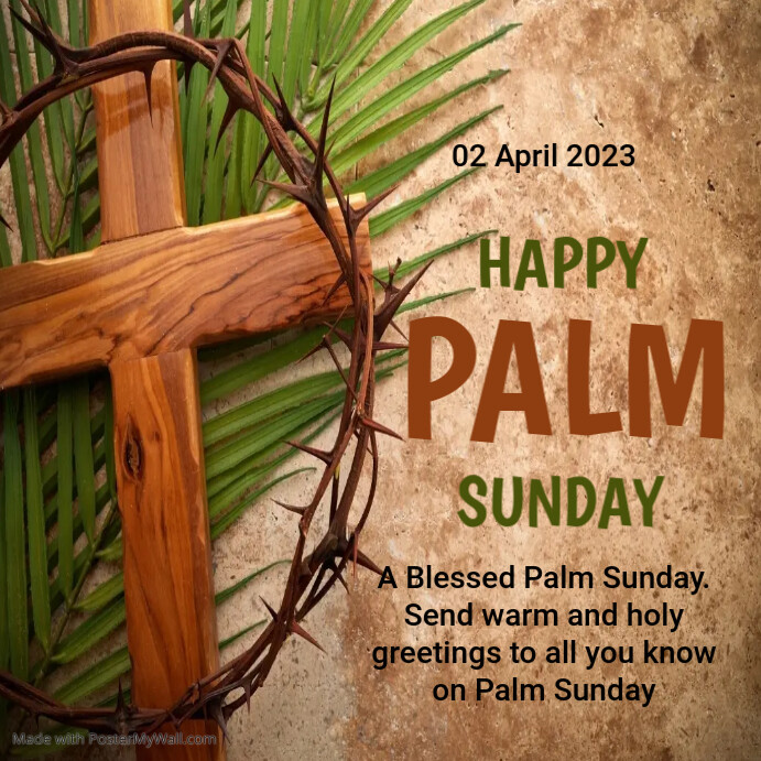 Palm Sunday, happy palm sunday. Publicação no Instagram template