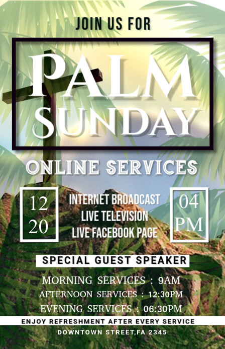 Palm Sunday, easter, event, spring, Tabloid template