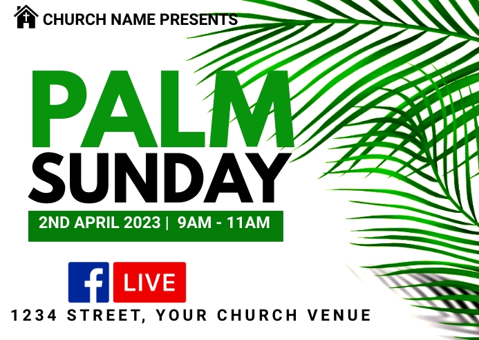 palm Sunday, easter A6 template