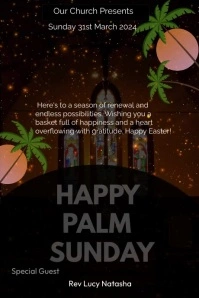Palm Sunday Card Tumblr-Grafik template