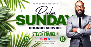 PALM SUNDAY CHURCH FLYER Facebook Shared Image template