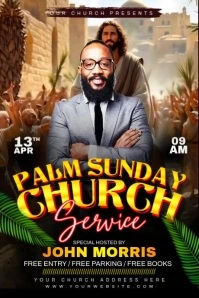Palm sunday church flyer Poster template