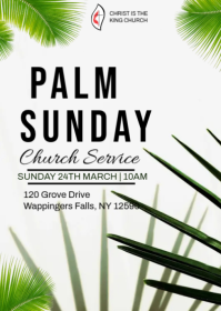 palm Sunday church service A6 template